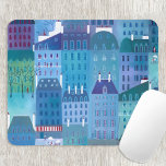 Paris Blue Mousepad<br><div class="desc">Gemälde auf der Grundlage von Paris im Frühjahr,  ideal für Frankophile und diejenigen,  die Liebe zu reisen nach Frankreich. Originelle Kunst von Nic Squirrell.</div>
