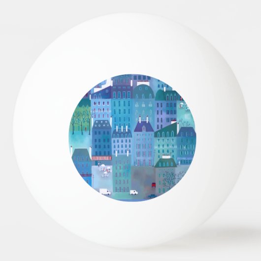 Paris Blue Tischtennisball (Vorderseite)