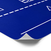 Paris Blueprint Typography Map Poster – Horizontal (Ecke)