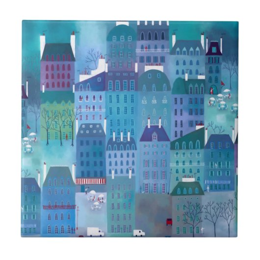 Paris Blues Fliese (Vorderseite)