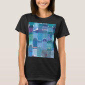 Paris Blues Modernes Stadtbild T-Shirt (Vorderseite)