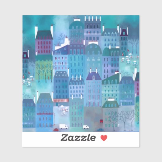 Paris Blues Painting Aufkleber (Blatt)