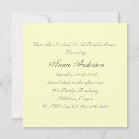 Paris blüht Wirbel viktorianisch Brautparty Einladung (Rückseite)