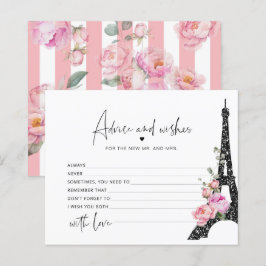 Paris Blumenrosa Rat und Wünsche Bridcard