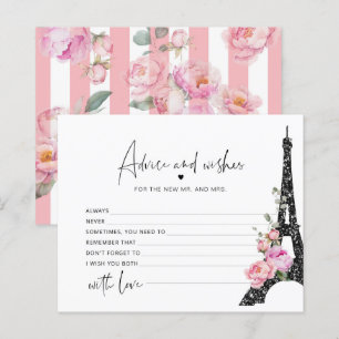 Paris Blumenrosa Rat und Wünsche Bridcard