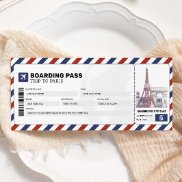 Paris Boarding Pass Reisen Flugzeug Geschenkgutsch Einladung