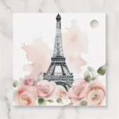 Paris Bonjour Bebe Parisian Floral Baby Shower Geschenkanhänger (Rückseite)
