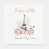 Paris Bonjour Bebe Parisian Floral Baby Shower Serviette (Vorderseite)