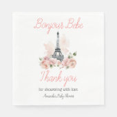 Paris Bonjour Bebe Parisian Floral Baby Shower Serviette (Vorderseite)