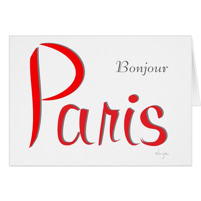 PARIS Bonjour (Hallo) (Vorderseite (Horizontal))