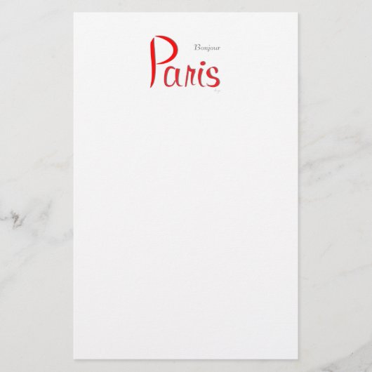 PARIS Bonjour (Hallo) Briefpapier (Vorderseite)