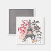 Paris Bonjour Magnet (Vorderseite/Rückseite)