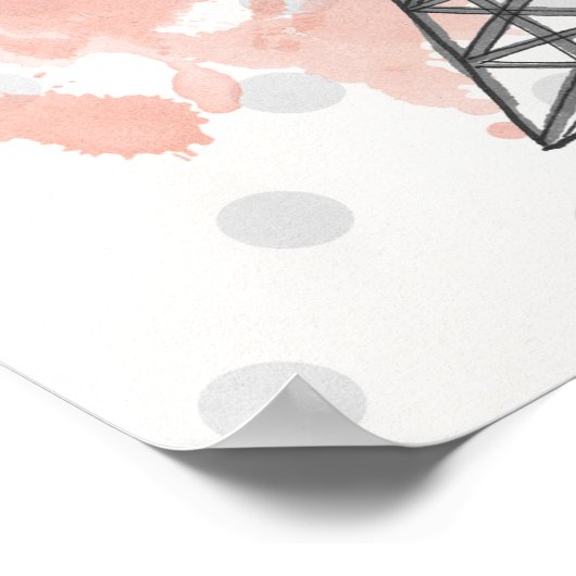 Paris Bonjour Poster (Ecke)