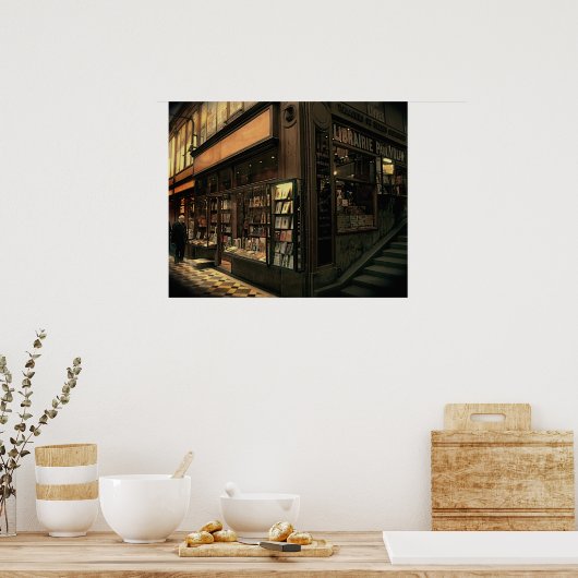 Paris Bookshop Poster (Küche)