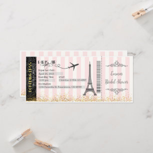 Paris Bordkarte Einladung, Geburtstag, Hochzeit Einladung
