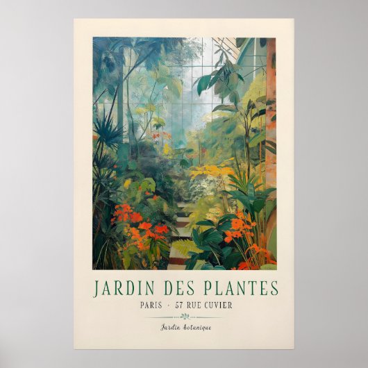 Paris Botanischer Garten Vintage Poster Jardin des (Vorne)