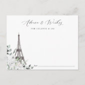 Paris Brautparty Beratung & Wünsche Karte (Vorderseite)