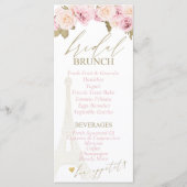 Paris Brautparty, französisches Brunch-Menü Menükarte (Vorderseite)