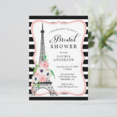 Paris Bridal Dusche Einladungskarte Eiffelturm Einladung (Stehend Vorderseite)
