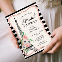 Paris Bridal Dusche Einladungskarte Eiffelturm