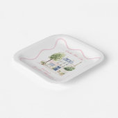 Paris Bridal Shower Parisian Cafe Pappteller (Gewinkelt)