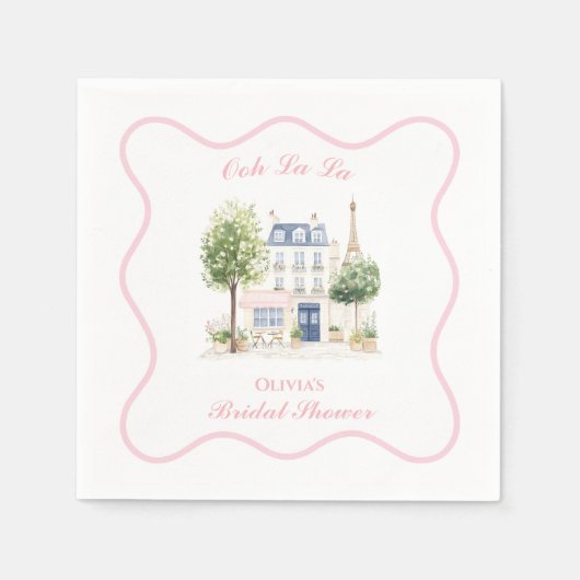 Paris Bridal Shower Parisian Cafe Serviette (Vorderseite)