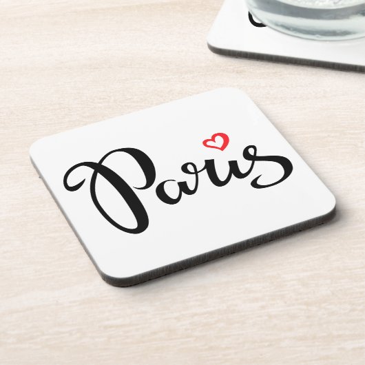 Paris Brush Letters with Heart Untersetzer (Linke Seite)