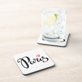 Paris Brush Letters with Heart Untersetzer (Rechte Seite)