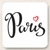 Paris Brush Letters with Heart Untersetzer (Vorderseite)