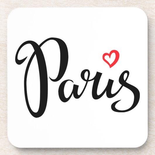 Paris Brush Letters with Heart Untersetzer (Vorderseite)
