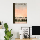 Paris Building Row Poster  Sunset Cityscape Quote (Heimbüro)