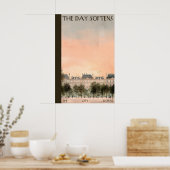Paris Building Row Poster  Sunset Cityscape Quote (Küche)