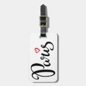 Paris-Bürsten-Beschriftung mit Herzen Gepäckanhänger (Vorderseite vertikal)