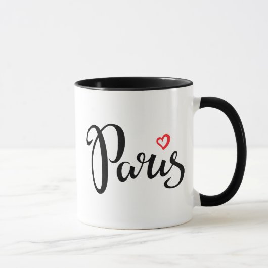 Paris-Bürsten-Beschriftung mit Herzen Tasse (Rechts)