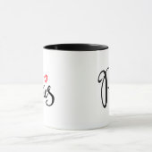 Paris-Bürsten-Beschriftung mit Herzen Tasse (Zentrum)