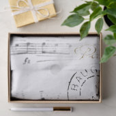 Paris Butterfly Music Gold Postmark Französisch Vi Seidenpapier (Geschenk)