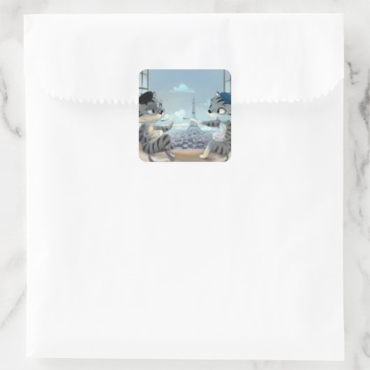 Paris by Day Classic Square Stickers (Tasche)