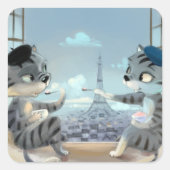 Paris by Day Classic Square Stickers (Vorderseite)