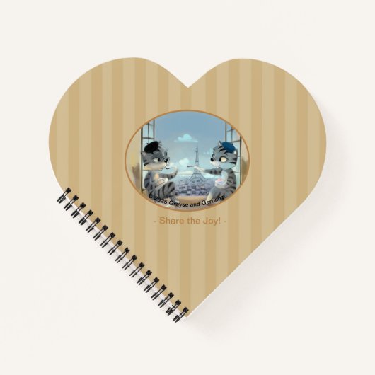 Paris by Day Heart Shaped Notebook - Joy Notizblock (Vorderseite)