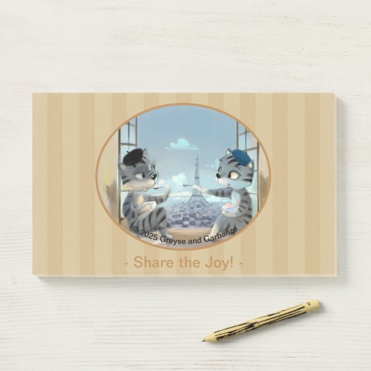 Paris by Day Notes 10" x 6" - Joy Post-it Klebezettel (Auf Schreibtisch)