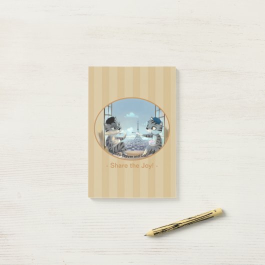 Paris by Day Notes 4" x 6" - Joy Post-it Klebezettel (Auf Schreibtisch)