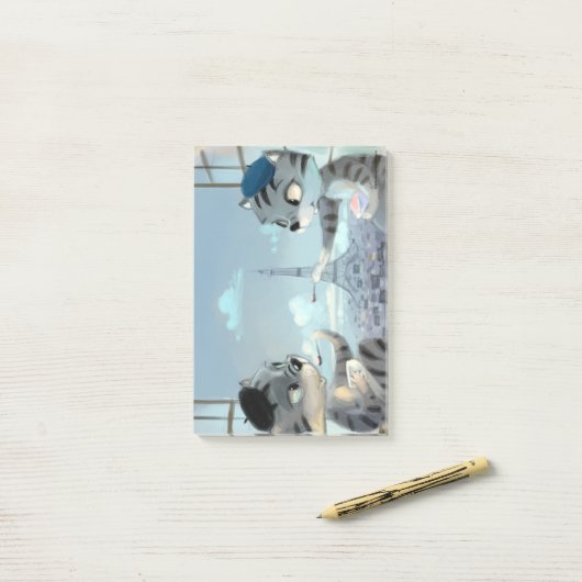 Paris by Day Notes 4" x 6" Post-it Klebezettel (Auf Schreibtisch)