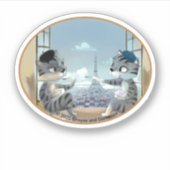 Paris by Day Oval Vinyl Sticker (verschiedene Größ (Vorderseite)