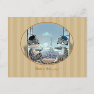 Paris by Day Postcard - Freude (optionaler Umschla Postkarte