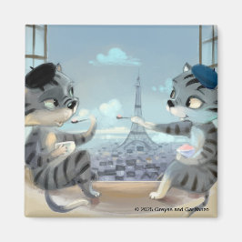 Paris by Day Square Magnet