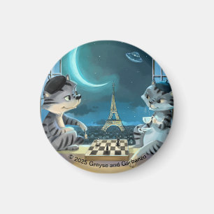 Paris by Night Circle Magnet (verschiedene Größen)