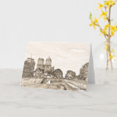 Paris by the Seine Greeting Card Karte (Gelbe Blume)