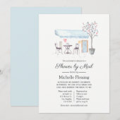 Paris Café Baby oder Brautparty per Mail Einladung (Vorne/Hinten)