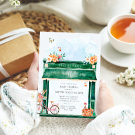 Paris Cafe Boulangerie Watercolor Baby Shower Einladung
