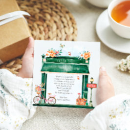 Paris Cafe Boulangerie Watercolor Babydusche Thai Dankeskarte